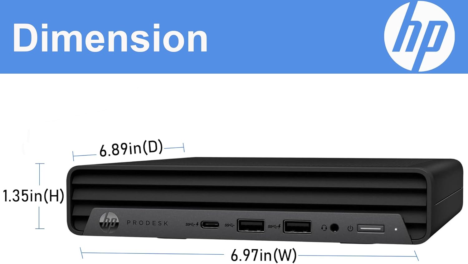 HP ProDesk 600 G6 Mini PC Desktop Computer, Six-Core i5-10500T, 16GB DDR4 RAM, 256GB SSD, Keyboard & Mouse, 4K Support, WiFi, Bluetooth, Windows 11 Pro (Renewed)