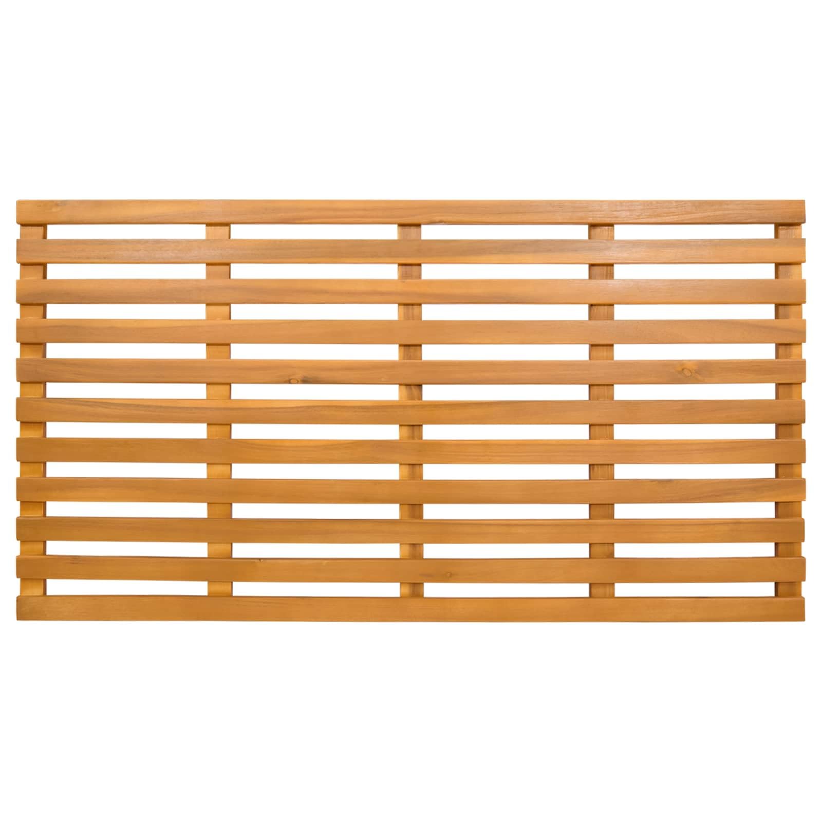 Badematte Holz 100 x 53 cm Duschvorleger rutschfest geölt braun für Badezimmer Sauna Wellnessbereich