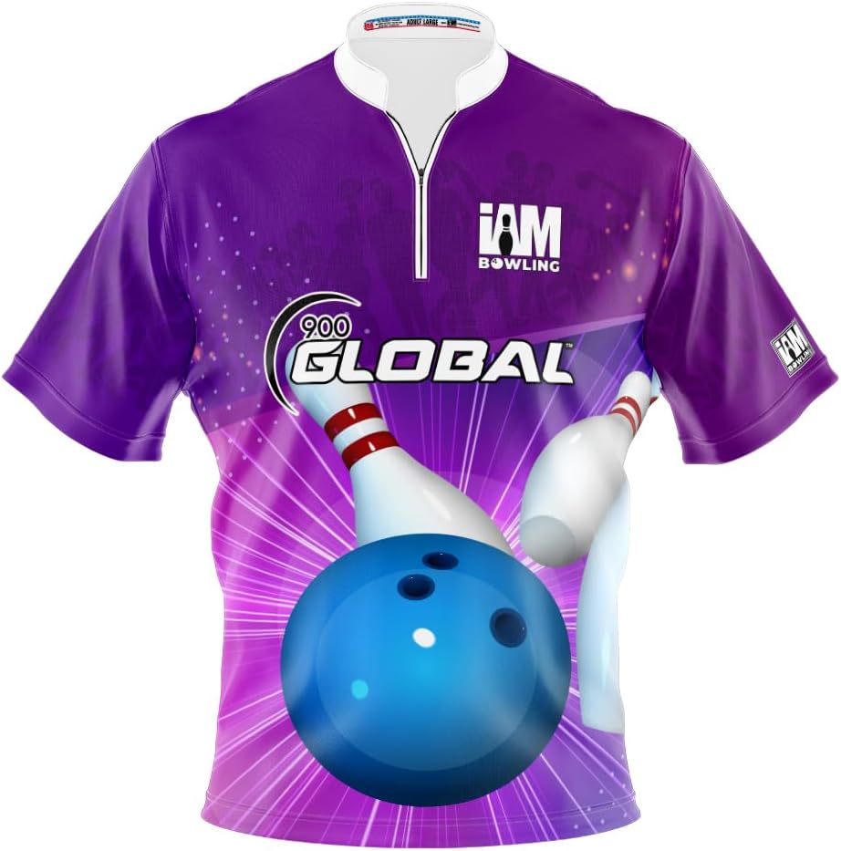 Logo Infusion I AM Bowling Jersey Short Sleeve Sash Collar 2165-9G Made in USA 900 Global