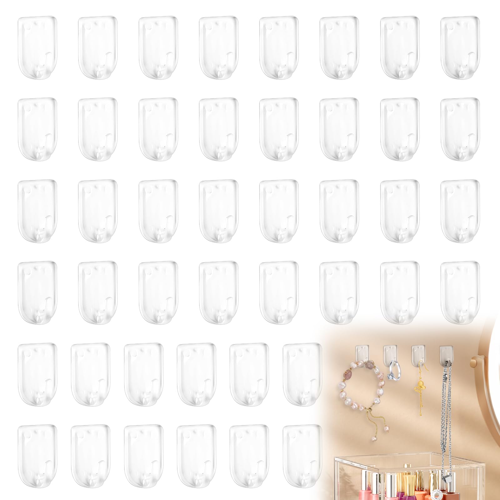 Organizador de collares para colgar en la pared LELE LIFE de acrílico adhesivo