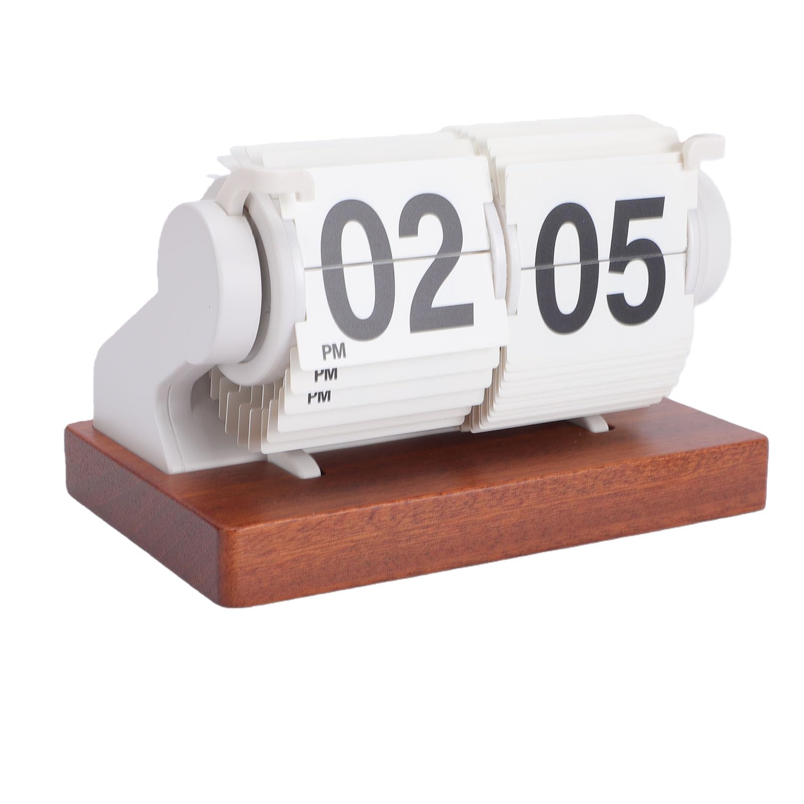 Reloj de Escritorio Retro con Volteo, Reloj Mecánico con Automático de Páginas, Números Grandes, Funcionamiento a Batería, Movimiento de Cuarzo Silencioso (White)