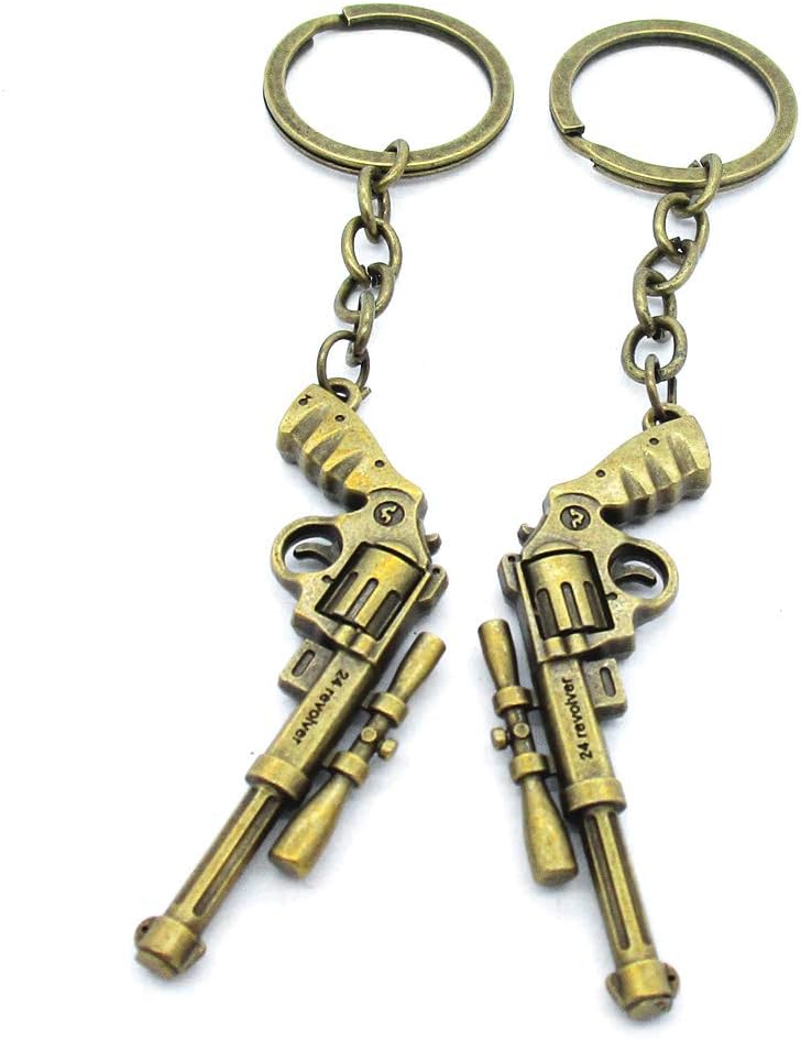 20 Items Keychain Keyring Key Tags Chains Rings Jewelry Bag Charms AA441 Pistol Revolver
