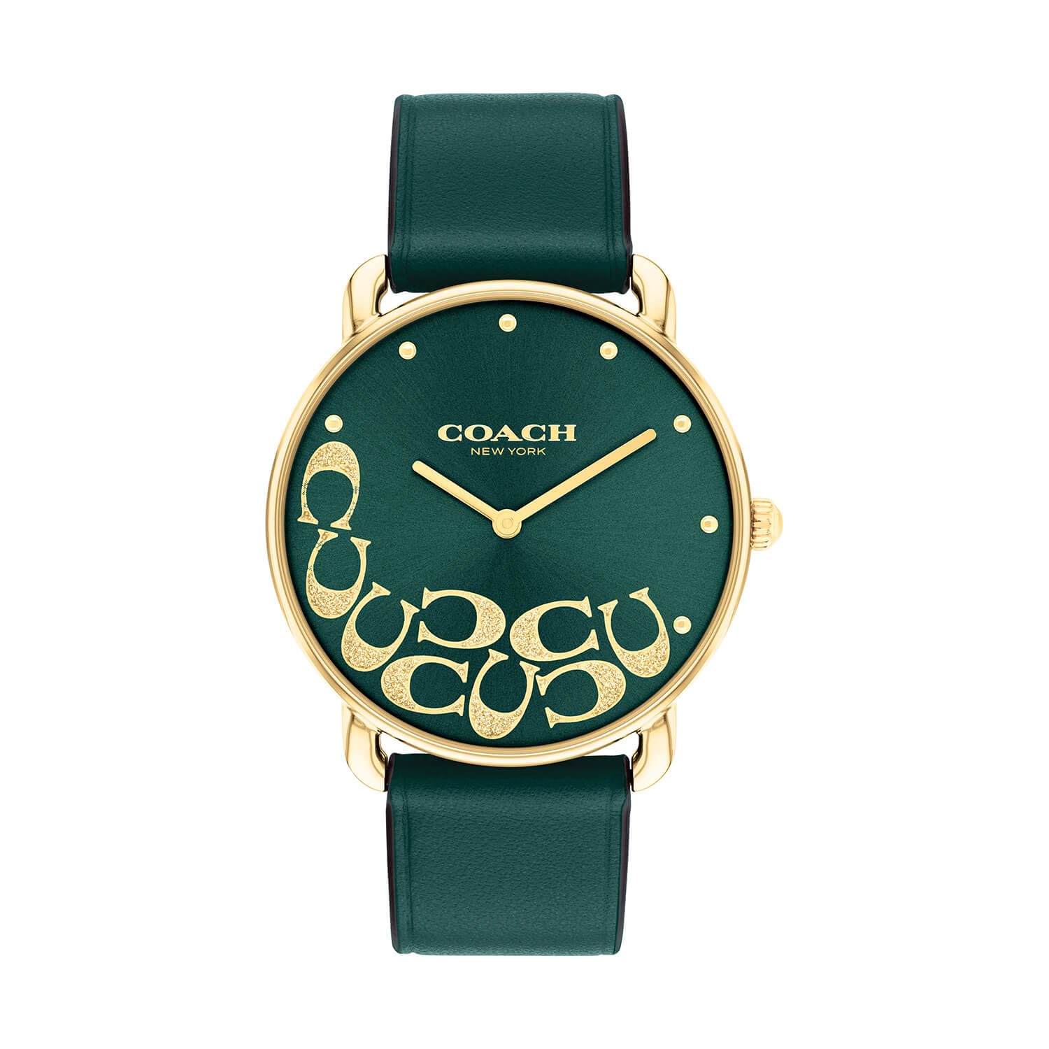 CoachWOMEN'S GREEN DIAL GREEN CALFSKIN STRAP WATCH - 14504337