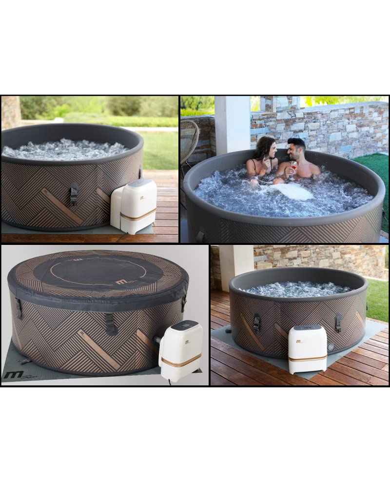 Mitepek Spa Uldea Piscina Gonfiabile Idromassaggio Rotonda da Esterno/Interno, 173cm, 5 Posti, 930L, 138 Getti, PVC