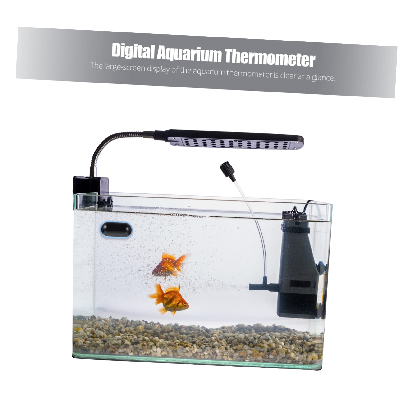 BESPORTBLE 2 Pezzi Termometro per Acquari Strumento Misurazione Della Temperatura con Display LCD e Inossidabile Facile da Installare e Resistente per Serbatoi e Terrari