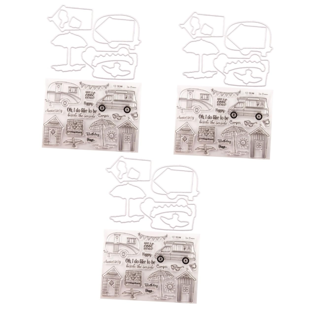 Lurrose 3stücke Transparent Stempelset Siegelstempel Für Scrapbooking Und Fotoalben Wiederverwendbare Und Selbsthaftende Stempel Für Kreative Projekte Teilig Siegel Cutter