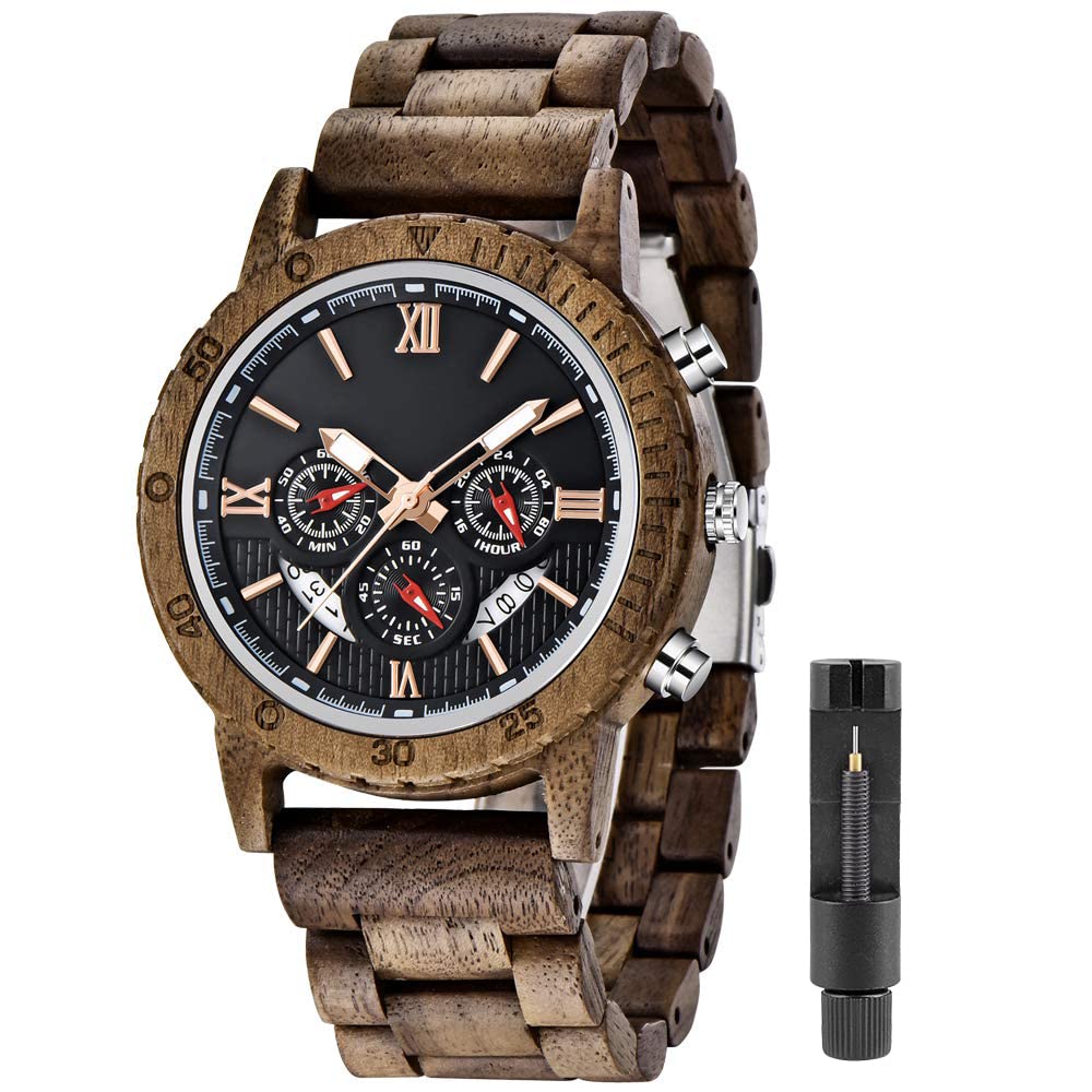 Fashion Business Sports Wood Watch Mens Watch Quartz Full Wood Adjustable Band Quartz Wristwatch Clock (B091CTRRRC) Amazon Price History, Amazon Price Tracker