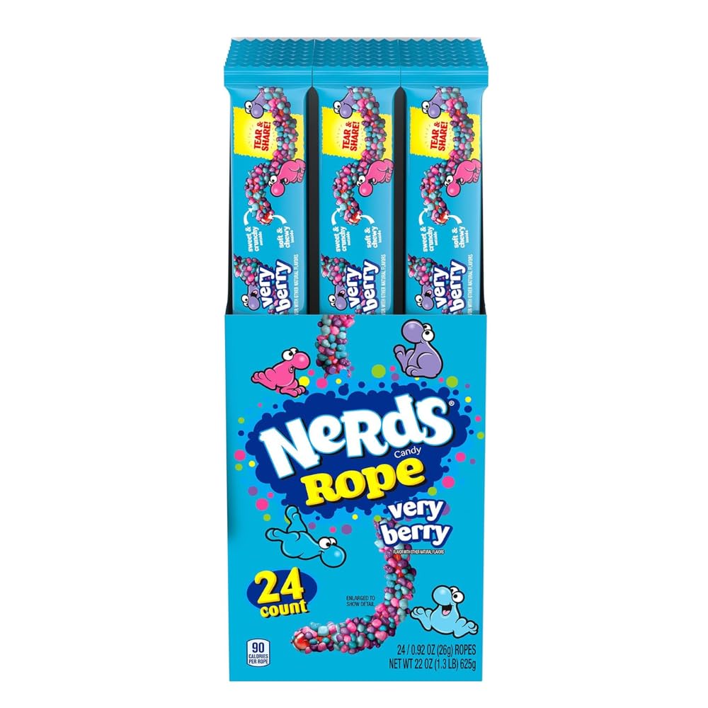 Nerds Rope Candy Very Berry USA, 26 g, einzeln verpackt, 24 Stück