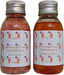 Bagnare - Sal de Banho e Espuma Banheira Hidro Ofuro Spa morango Champagne