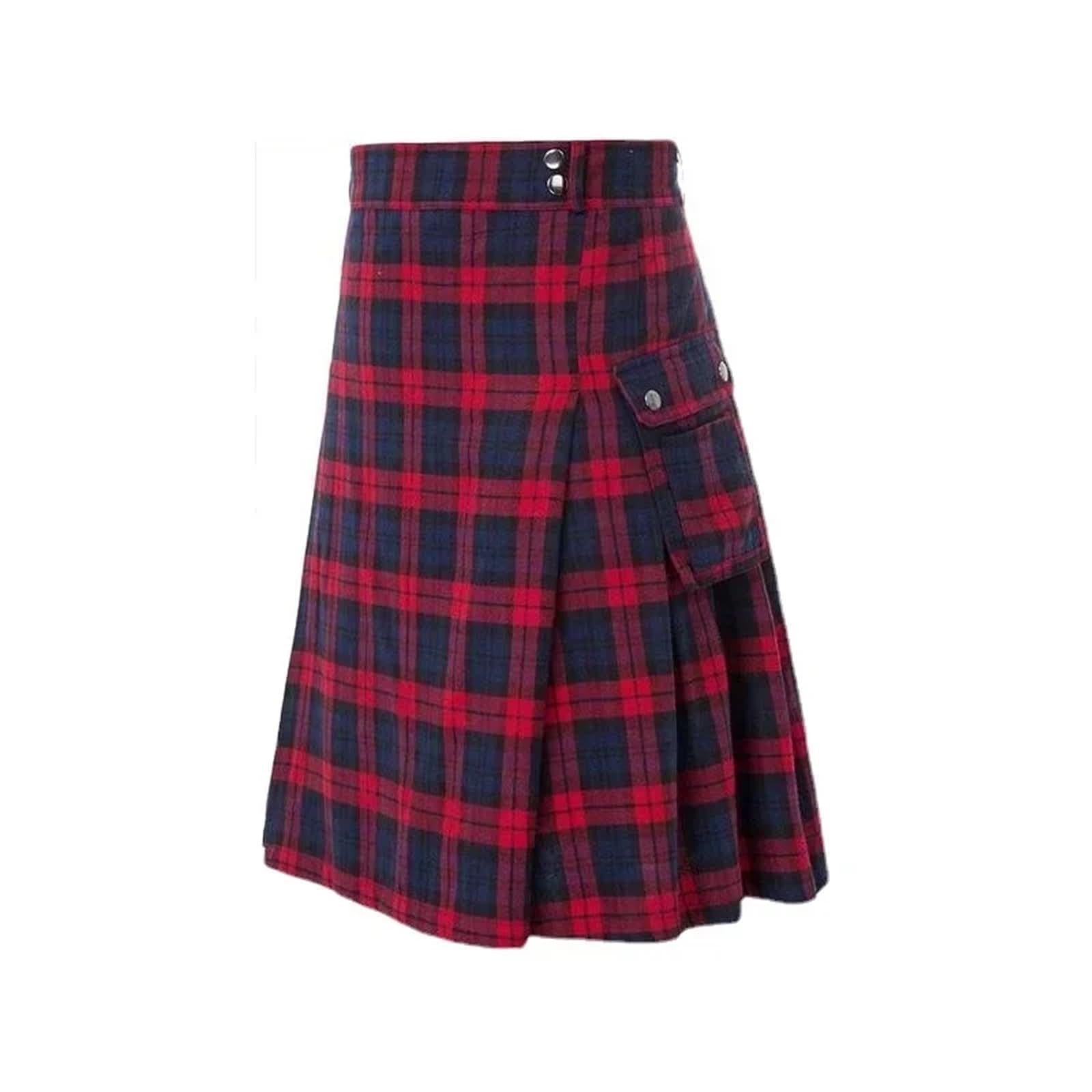 AMEEDA Lightweight Kilt Scottish Mens Kilt Traditional Highland Tartan Utility(Color 4,S)