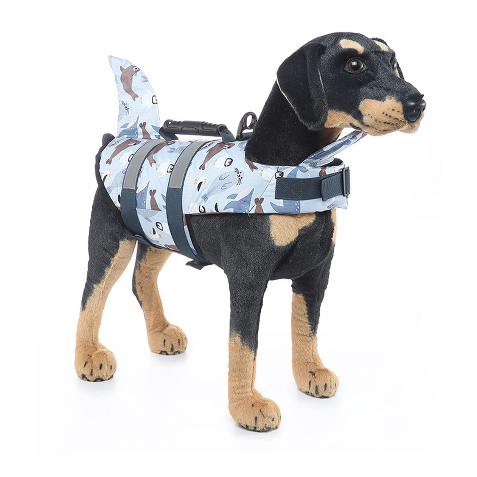 Dog Life Jacket, Dog Life Vest, Reflective Dog Life Jacket High Flotation, Adjustable Pet Life Jacket with Rescue Handle for Small Medium Large Dogs (S)