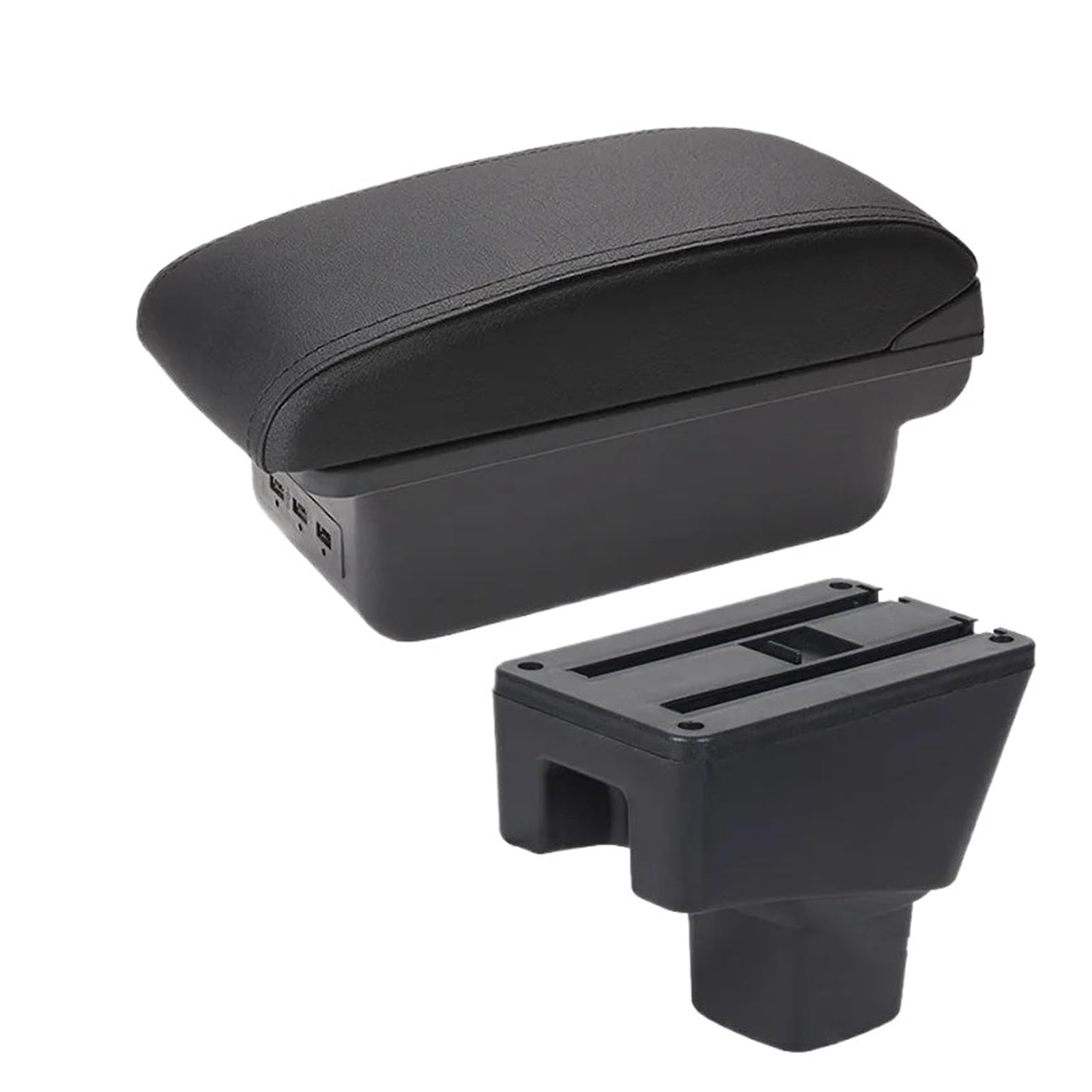 Hguvsjd Armrest Box For Suzuki SX4 Interior Parts Armrest Retrofit Storage Box Accessories Car Armrests(B Black line 3USB)