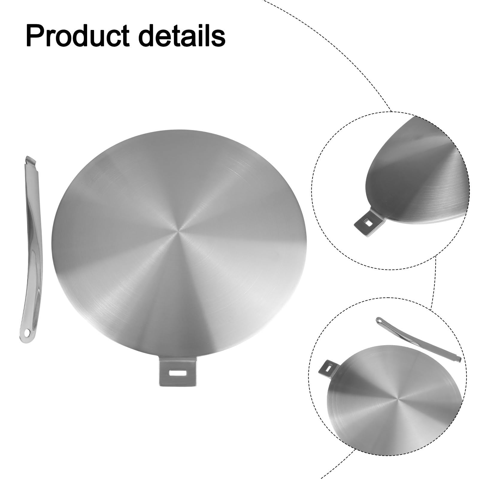 Placa Difusora Calor Acero Adaptador Gas 13/20/24/28cm | Acero Inoxidable,Placa Distribución Calor,Adaptador Cocina,Varios Tamaños,Herramienta Cocina(13cm)