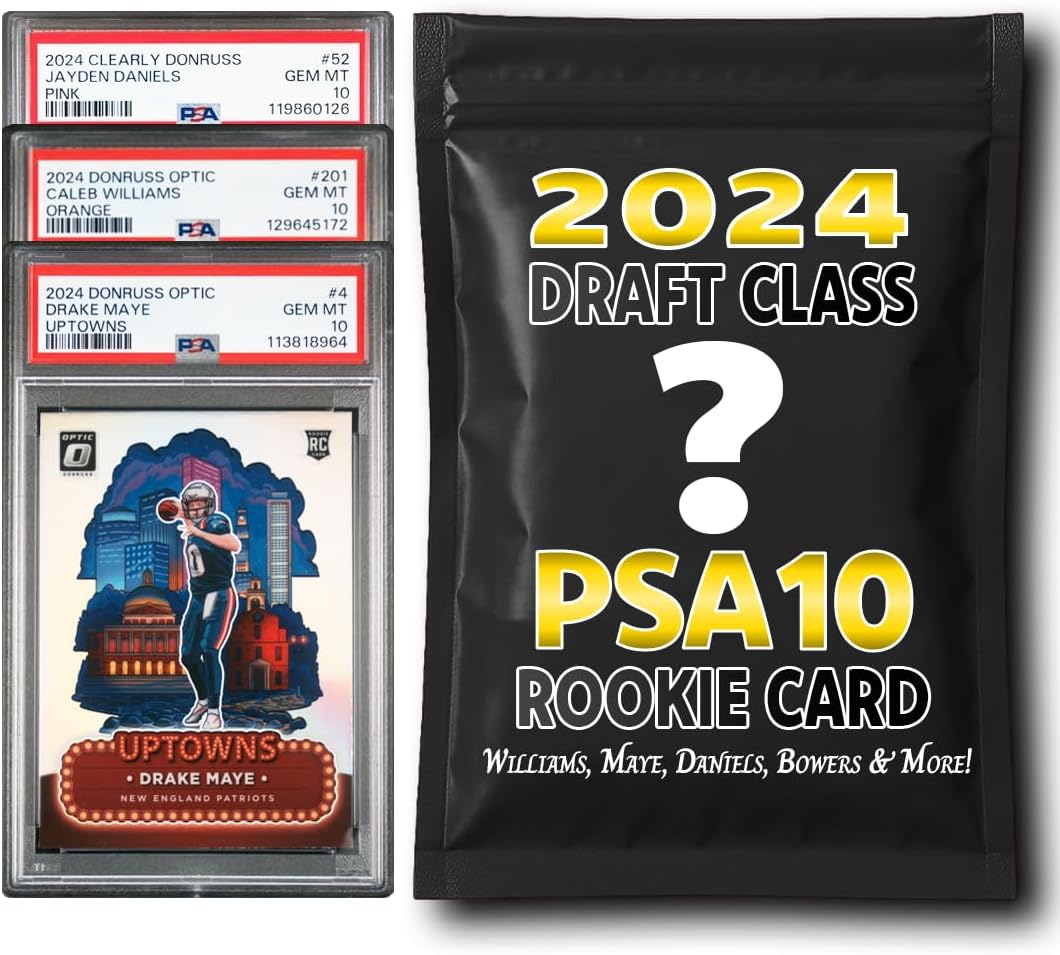 PSA 10 Graded 2024 NFL Football Rookie Card Mystery Box (Daniels, Nabers, Williams & More!)