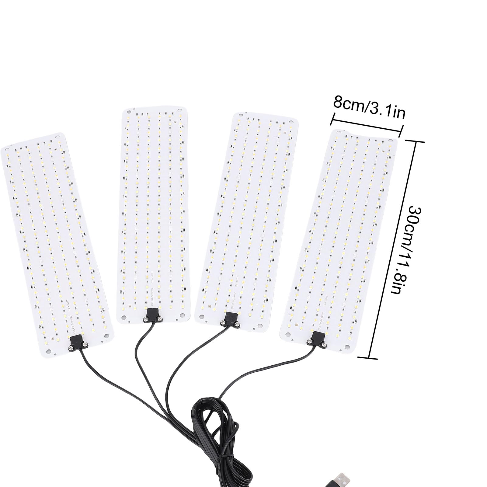 Luz LED de cultivo, luces de espectro completo para plantas de interior con temporizador automático, lámpara de cultivo de alto ahorro de energía PPFD para verduras, flores y (4 cabeza)