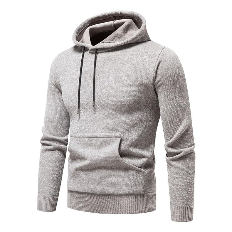 Men's Midweight Fleece Pullover Hoodies Casual Solid Warm Thick Hooded Sweatshirt with Kangaroo Pockets2
