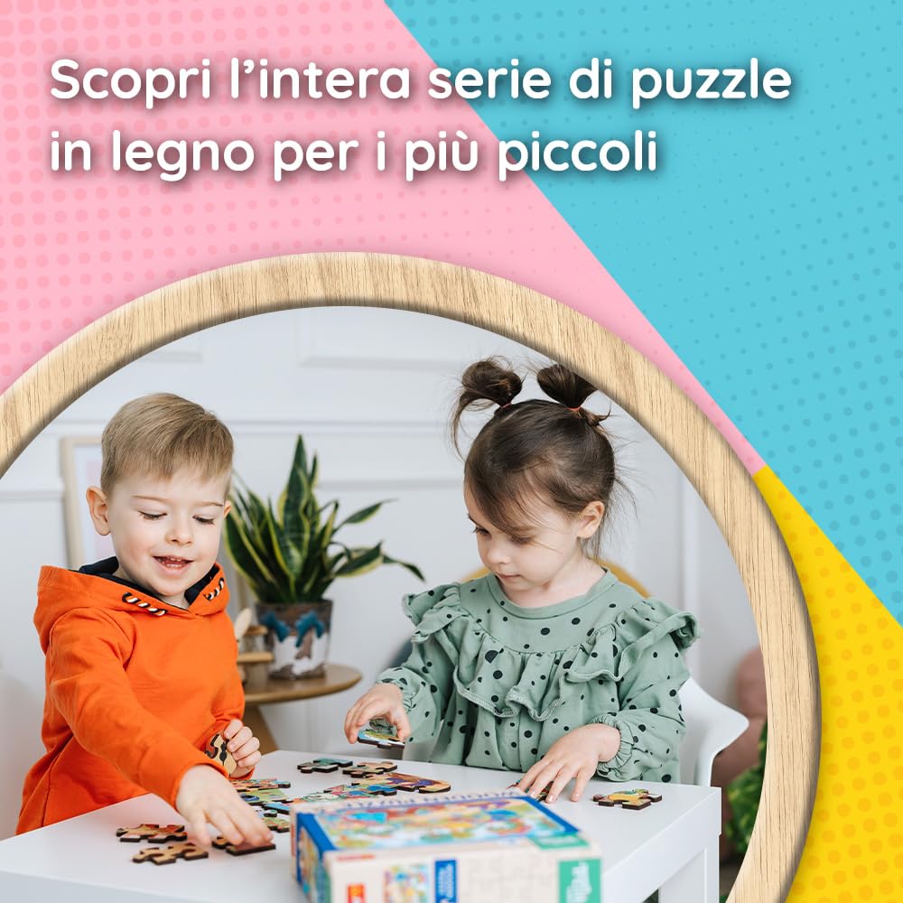 Trefl - Puzzle in Legno: Bing, Scopri Bing - 24 Pezzi, Wooden Puzzle, Bordi Arrotondati, Motivo Decorativo sul Retro, per Bambini dai 3 anni