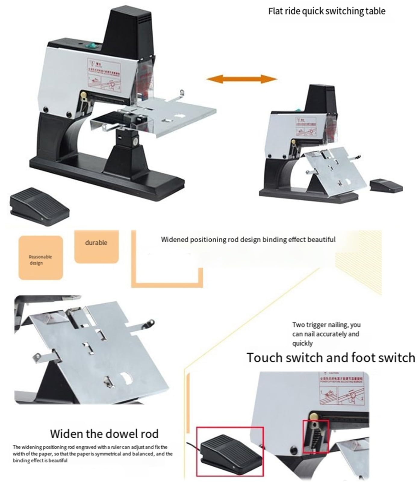 Cucitrice Manuale Elettrica Rapida, Spillatrice Ufficio, Cucitrice Per Libri, Cucitrice Per Libri Con Pedale, Pinzatrice Cucitrice Elettrica Per Impieghi Pesanti, Cucitrice Per Opuscoli