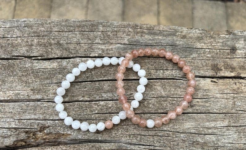 Bracelets couples en pierre de lune et soleil FIZA_CPL_219 - 2