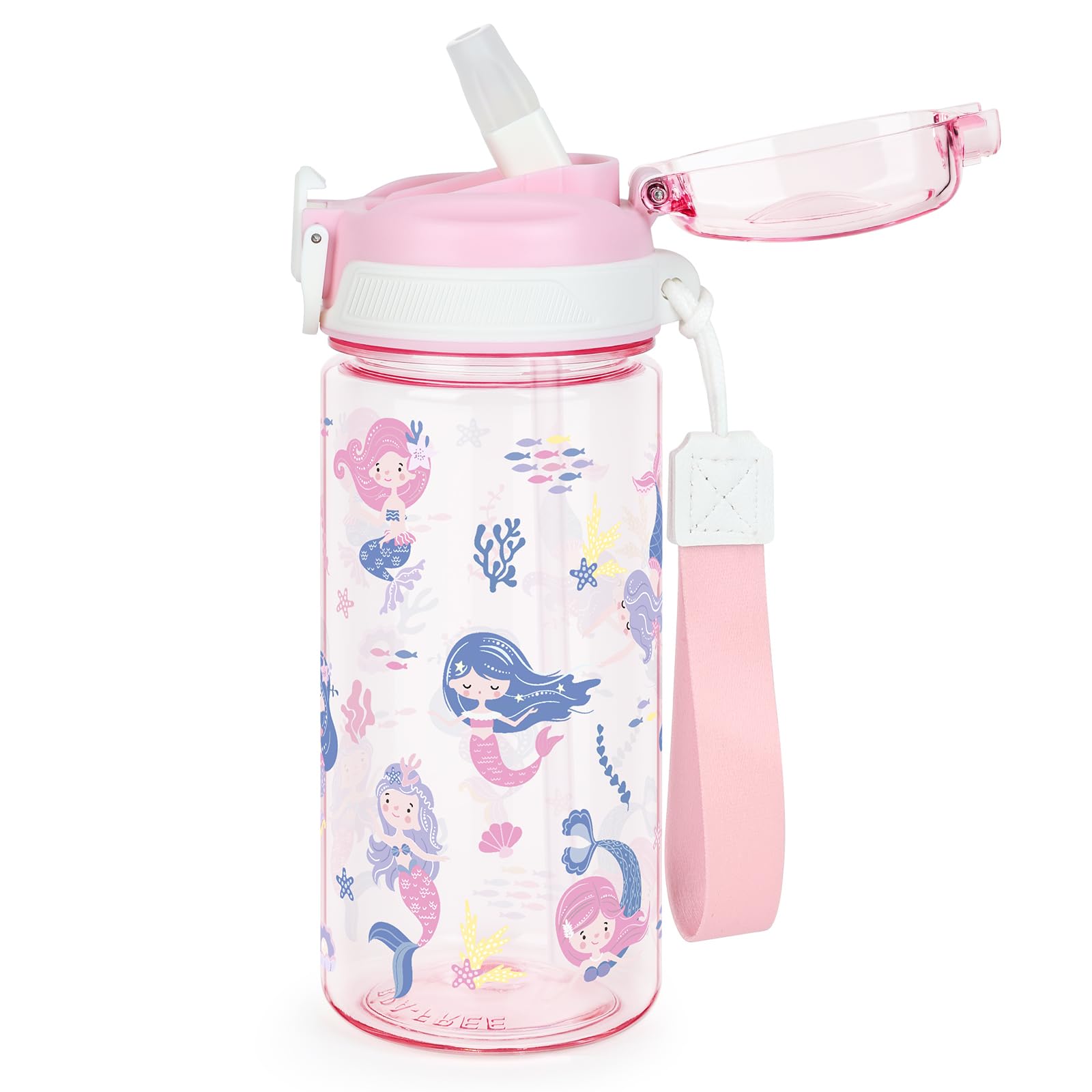 wooshwa Tritan Kids Water Bottle for School, 16 oz Plastic Water Bottle