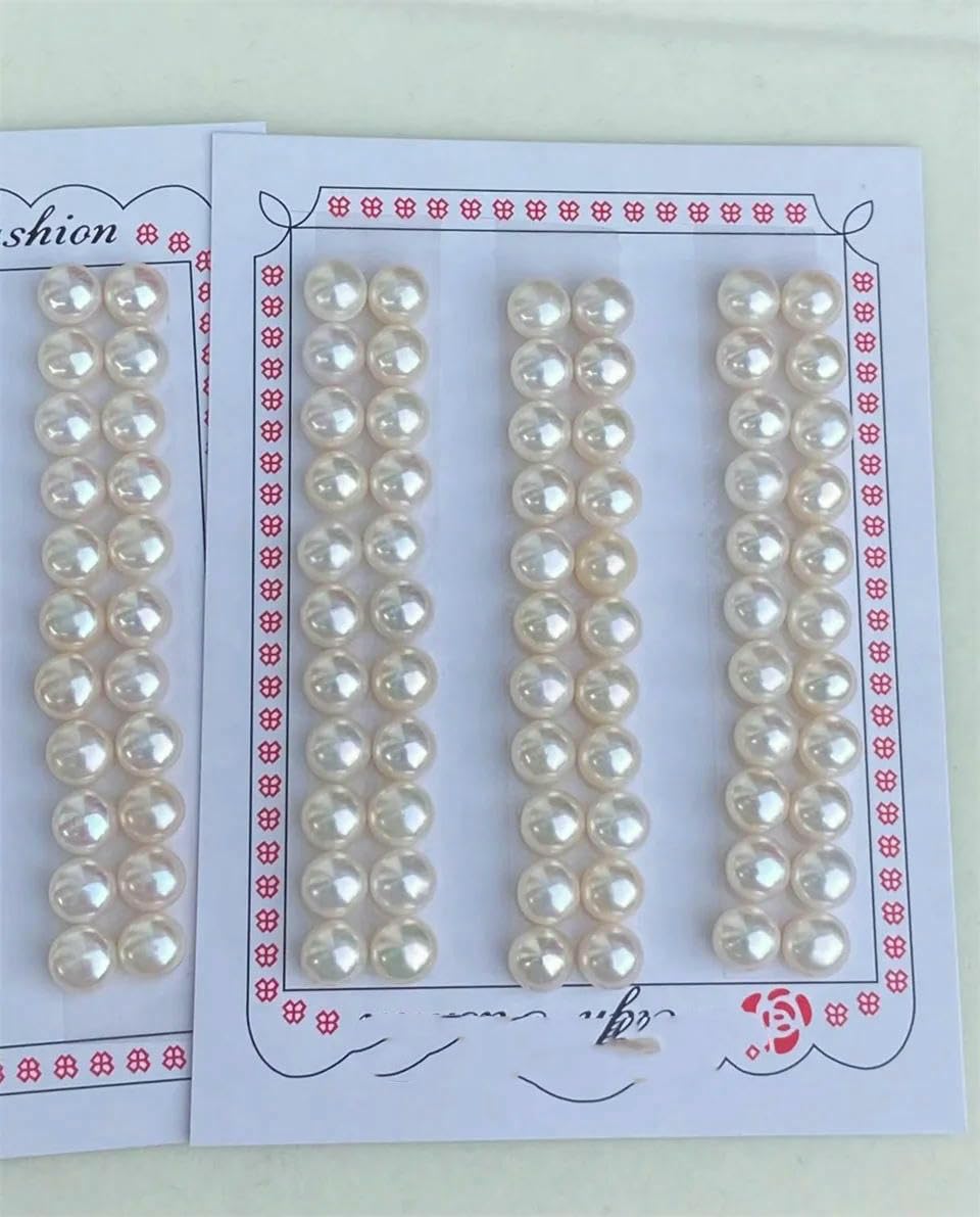 Perles de culture naturelles 2-5A, perles blanches à demi-trou, pour la création de boucles d'oreilles tendance - 4A blanches - 12,5-13 mm (lot de 2)