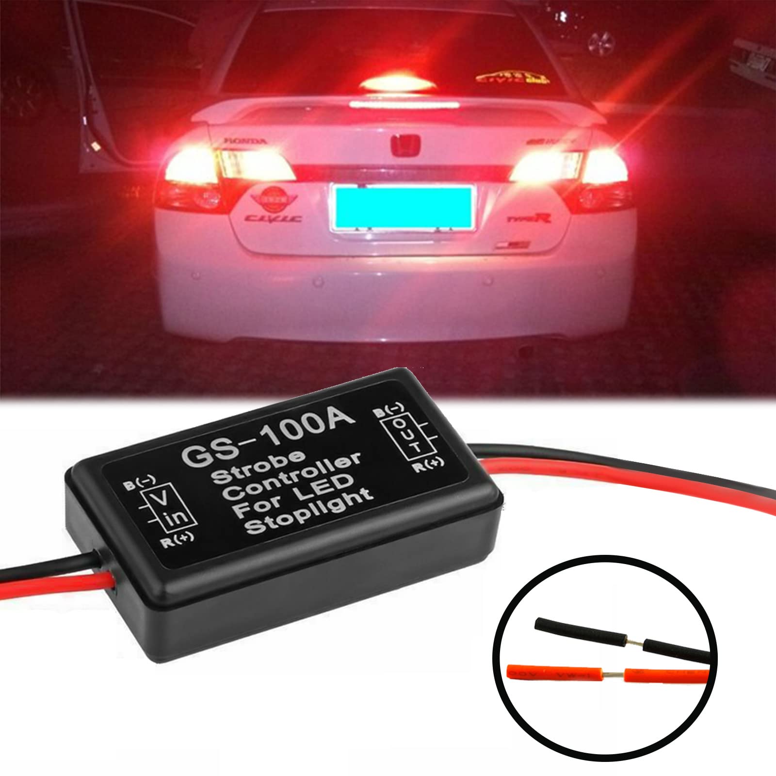 Xotic Tech 1 x Strobe Flash Module Controller Box Flasher Module for Car Trunk 3rd Brake Light High Mount Stop Lamp, GS-100A 12V