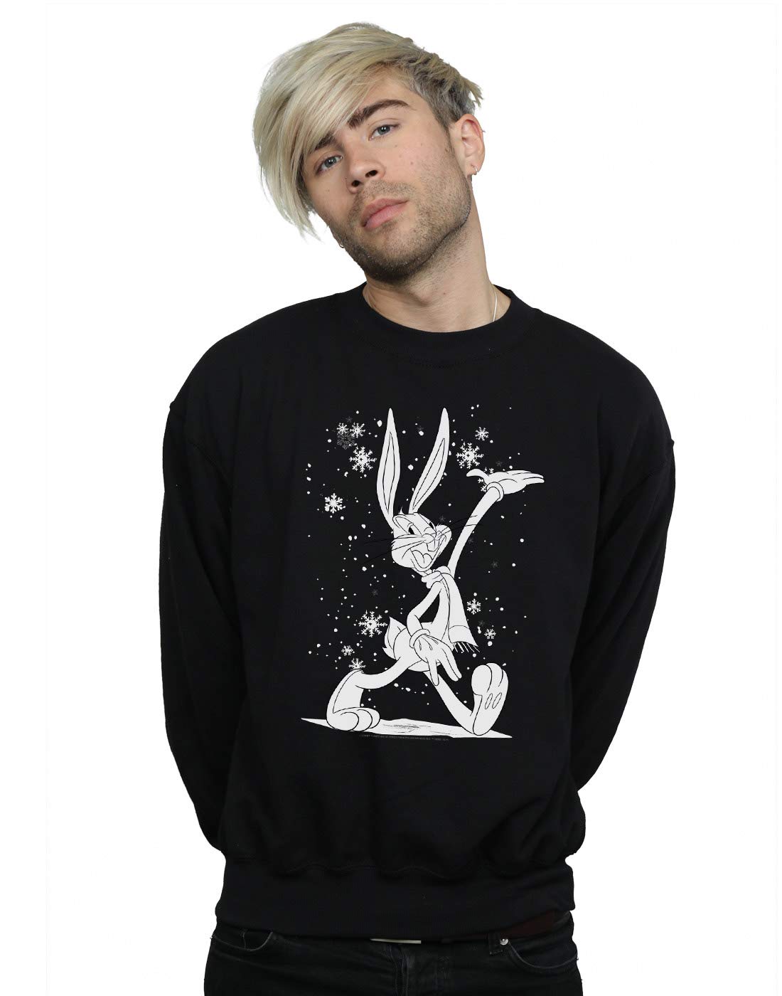 Absolute Cult Looney Tunes Men's Bugs Bunny Let It Snow Sweatshirt Black XX-Large