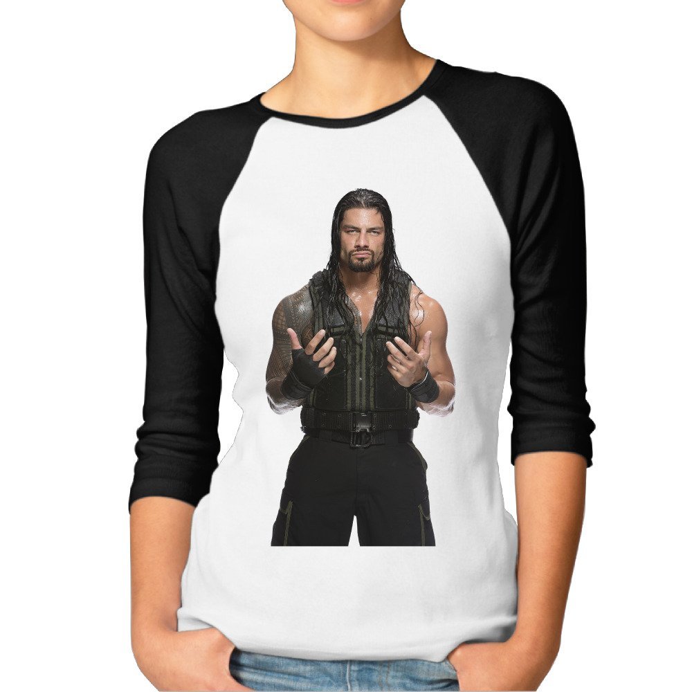 Womens Roman Reigns 3/4 Sleeve Baseball T Shirts RaglanTee