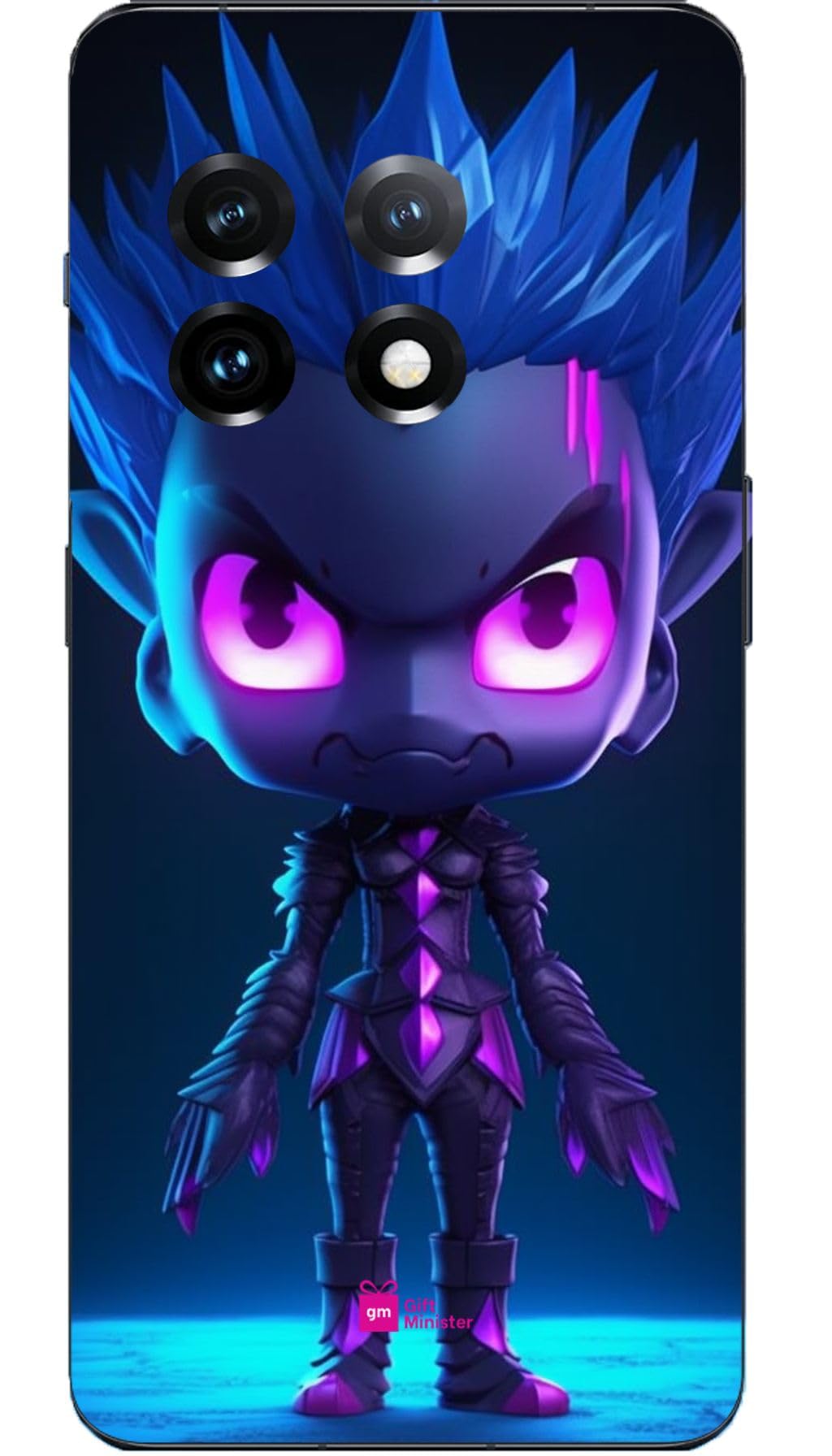 Silicone Designer Cover for One Plus 11 R Magentanone - Chibi Blue Ghoul Anime Animeh Black Magenta Avianthemed Leaks Spiky Mounds Pink Solarizing Master Lightweight Anti-Slip 1Pcs 1696Y