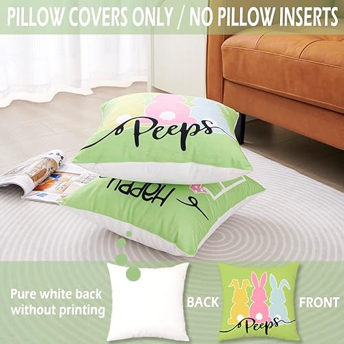 Miniatura 10 de CARRIE HOME Juego de 2 fundas de almohada de gnomo del día de San Patricio de 18 x 18 pulgadas fundas de almohada verdes de trébol de la suerte para