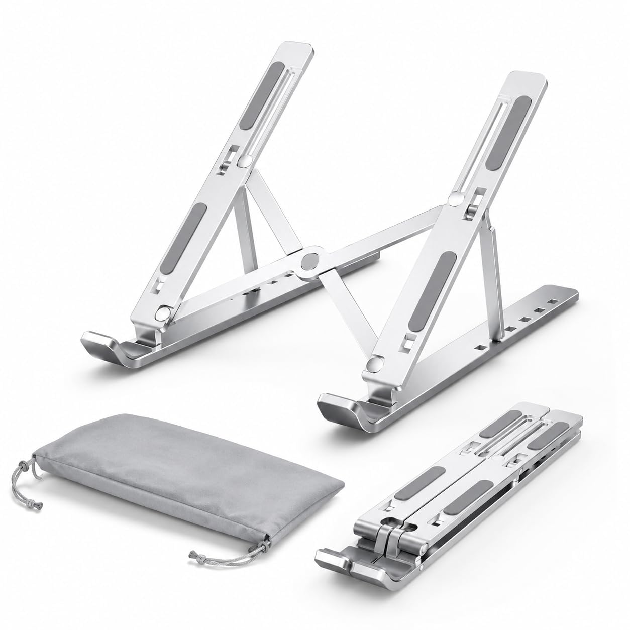 Laptop Stand for Desk, Adjustable Aluminum Laptop Riser, Foldable Ergonomic Notebook Holder with Cooling Design for MacBook, HP, Dell, Lenovo & ASUS (10-17.3 Inch)-image-22