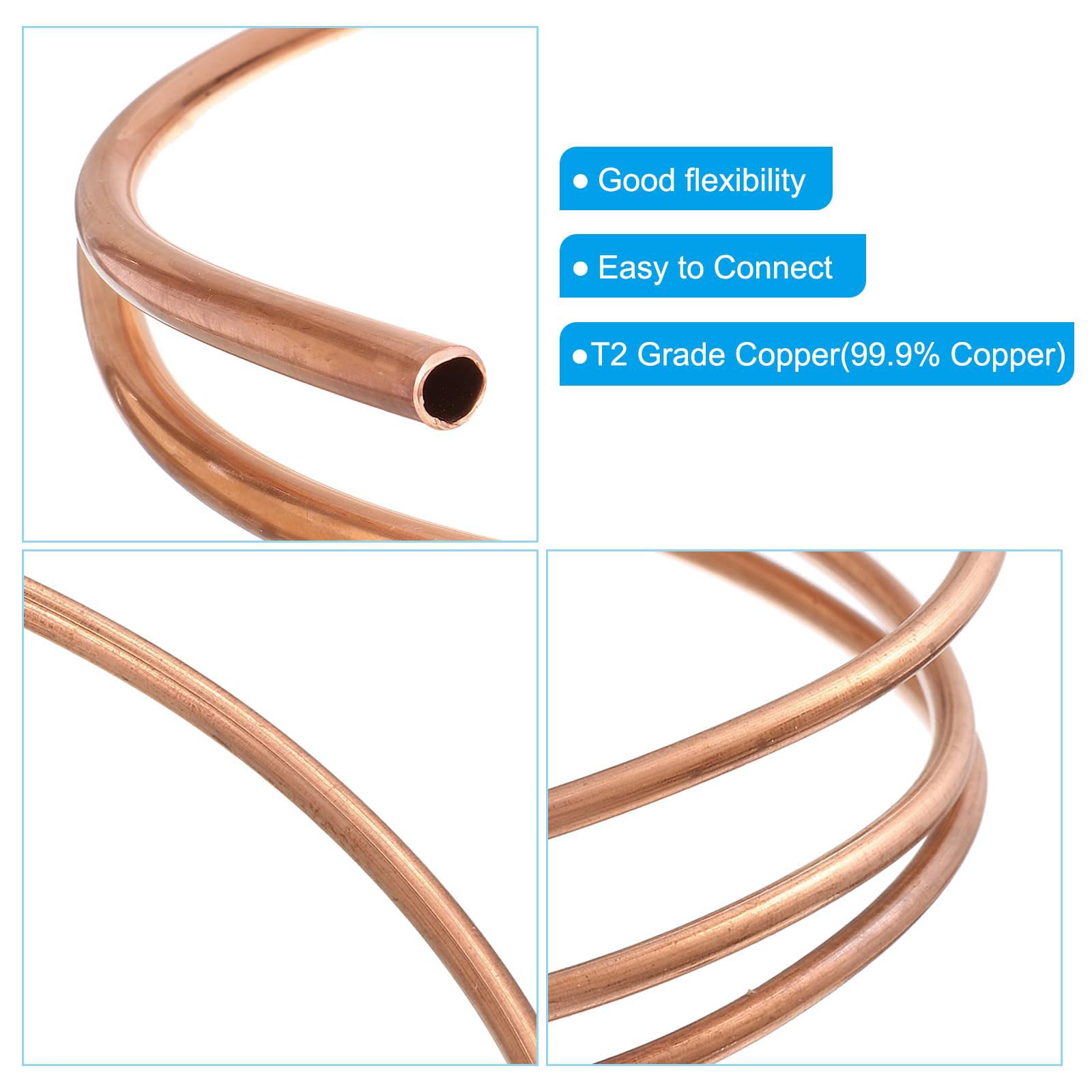 TA-VIGOR Kupfer-Rundrohr, 22 mm Außendurchmesser, 1 mm Wandstärke, 100 mm langes, gerades Rohrrohr für Hobby, Handwerk, Baumodelle, Gebäudedekorationen, Rahmen, Industrie, Gartenprodukte