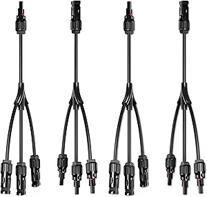 XYRIS Solar Connectors Y Branch Parallel 1 to 3 Adapter Cable Wire Plug Tool Kit for Solar Panel (M/FFF+F/MMM, 2 Pair)