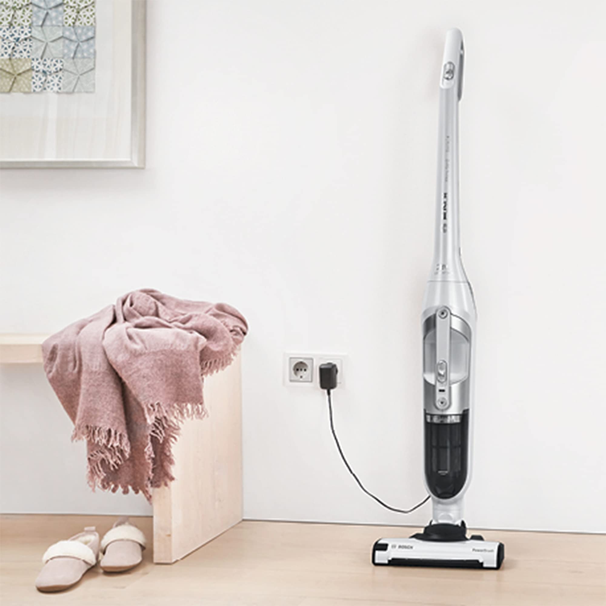BOSCH BBH3ALL28 Aspirapolvere multifunzione cordless 2in1 e Flexxo - 2 velocità - 28 V - 55 minuti di autonomia - Bianco metall