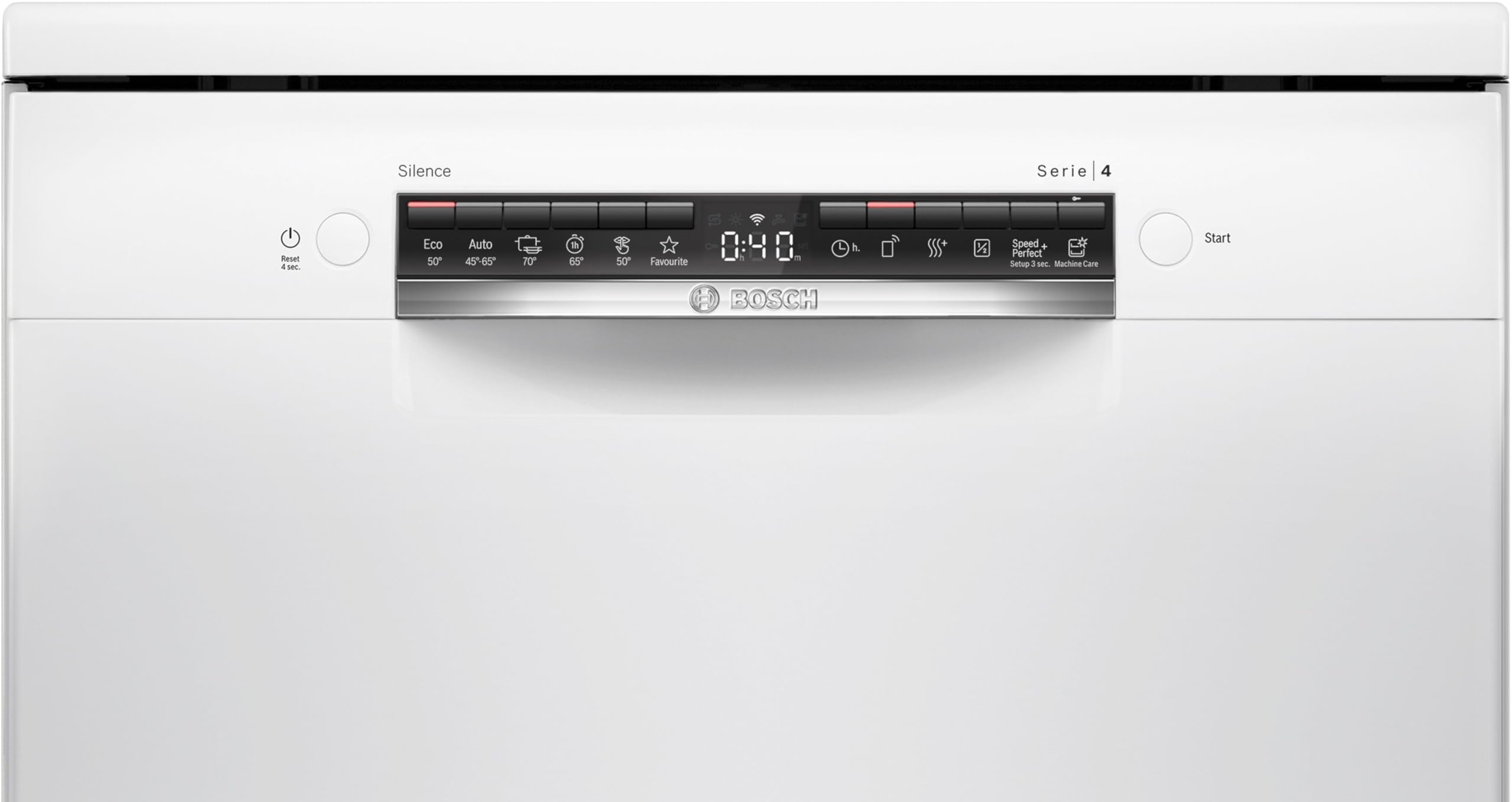 Bosch Freistehender Geschirrspüler 60 cm, Serie 4, SMS4HTW00E, Besteckkorb, Silence Programm - Extra leise spülen, Extra Trocknen, Hygienisch rein, Home Connect, Programmassistent, AquaStop, weiß