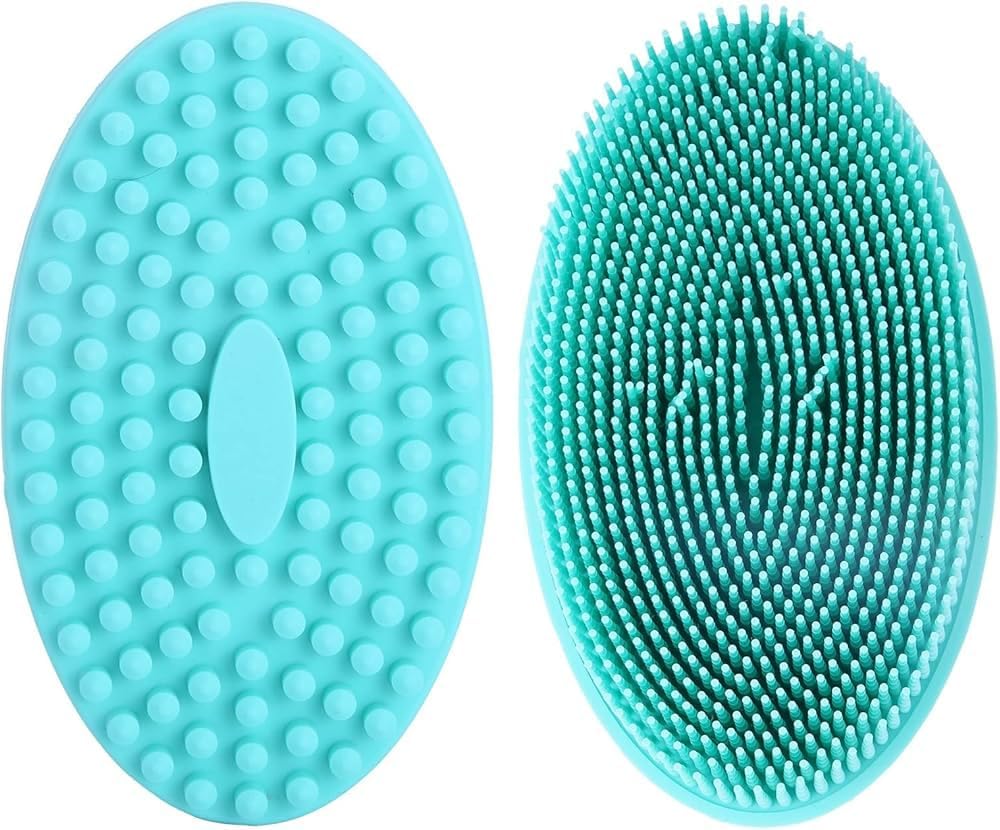 Glitzn 2 in 1 Bath and Shampoo Brush, Soft Silicone Loofah for Sensitive Skin, Lathers Well, Scalp Massager Shampoo Brush, Double-Sided Body Brush, Gentle Exfoliating for Women Men 4