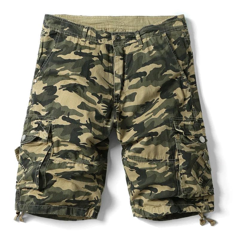Pantalones cortos de verano estilo táctico de algodón casual militar cargo ocio sin cinturón