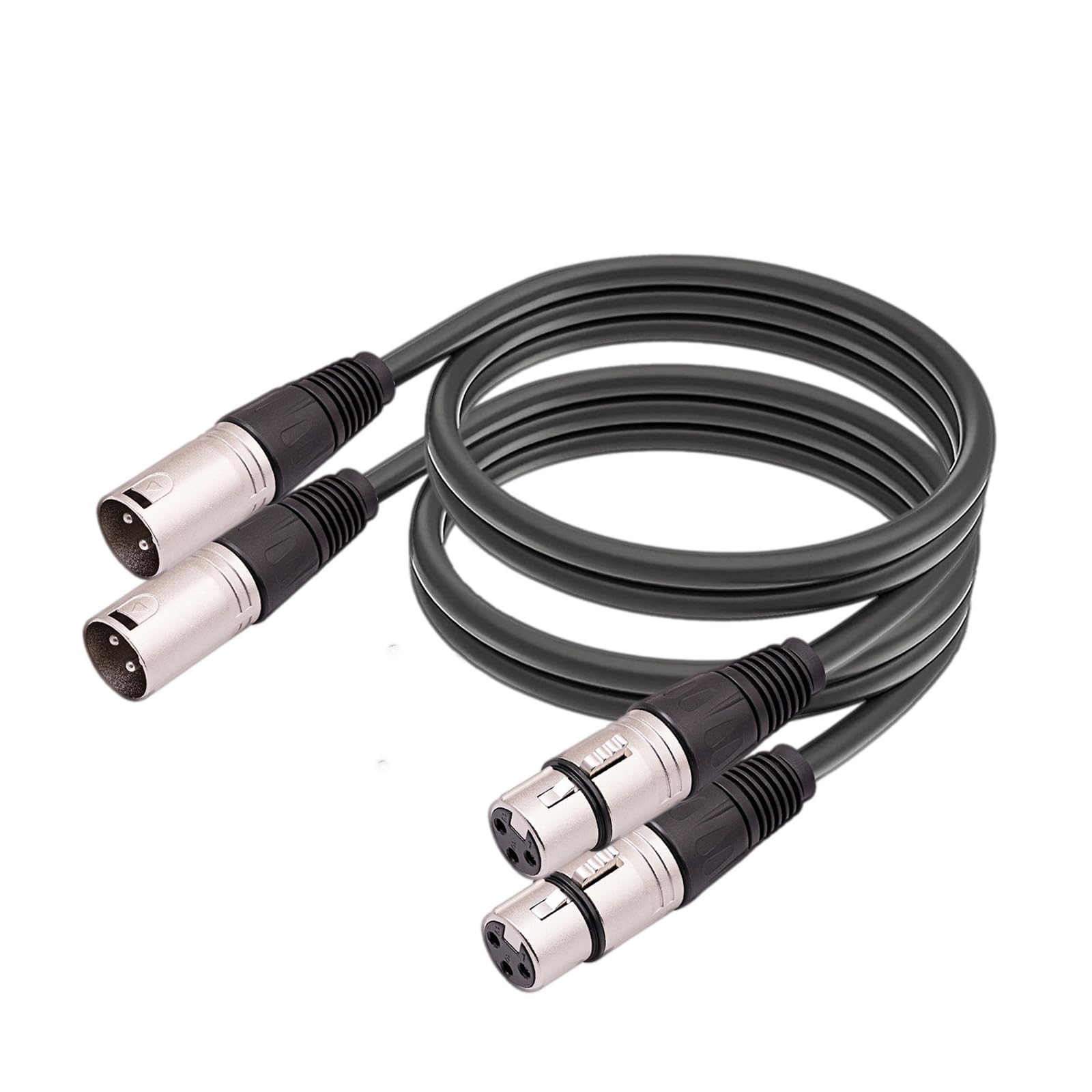 2 opakowania 3-pinowego złącza XLR, kabel mikrofonowy XLR, zbalansowane złącza męskie do żeńskiego do mikrofonu i interfejsu audio (3 m)