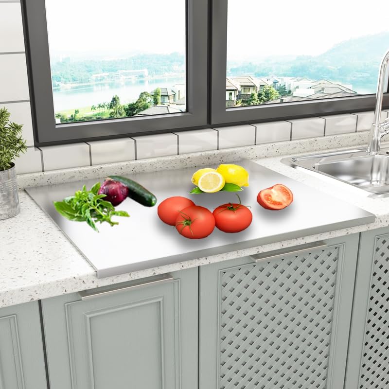 Image of Stainless Steel Chopping Board for Kitchen,Fruit and Vegetable Cutting & Chopping Board (Counter Top)