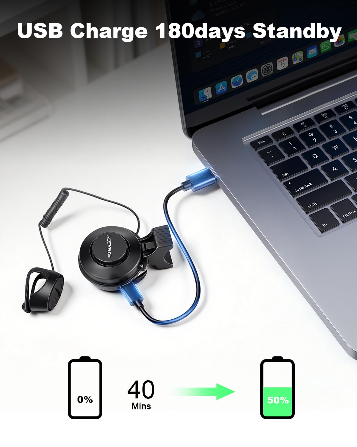 Bocina de bicicleta de 120 dB, 4 modos de sonido y volumen ajustable