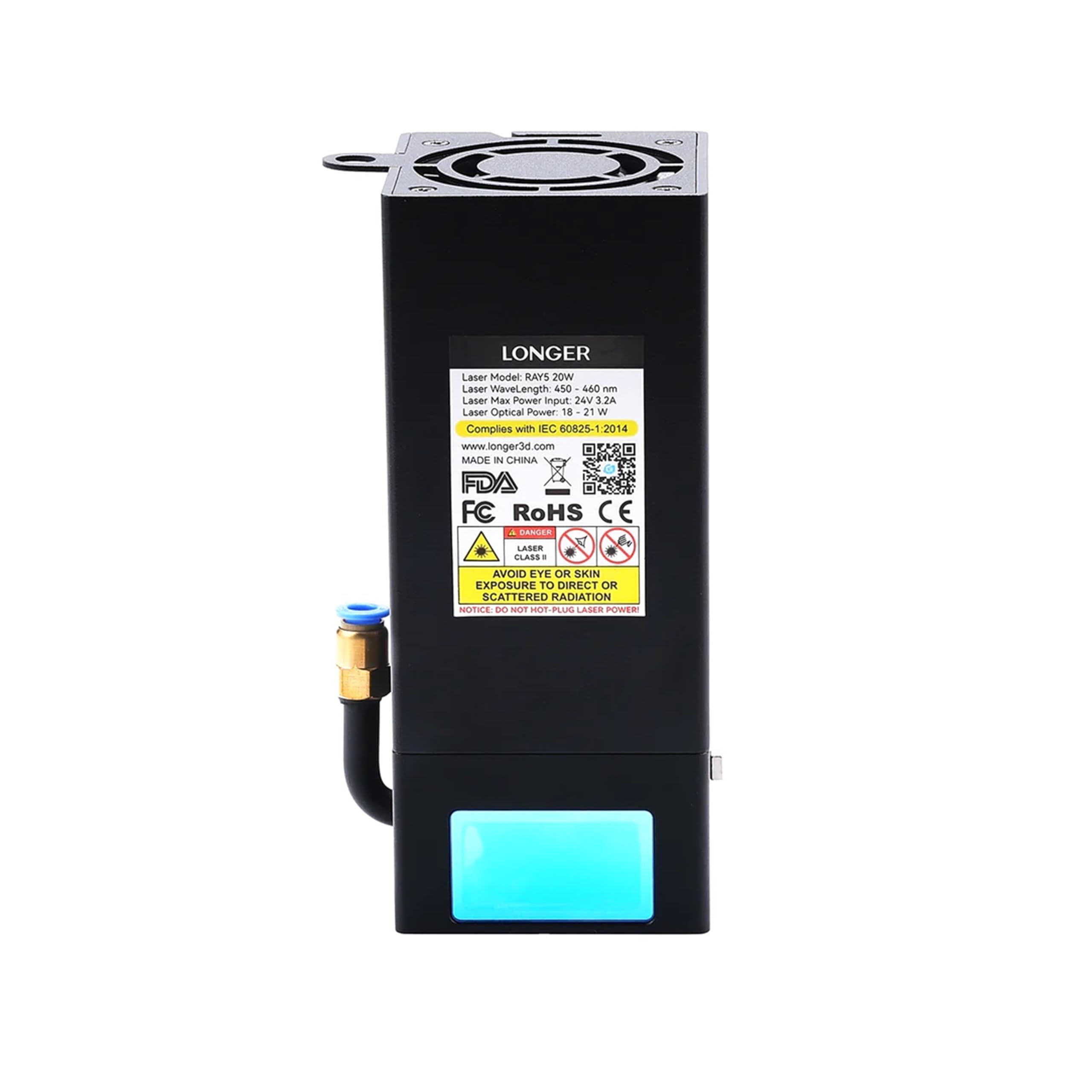 20W Laser Module for Ray5，DIY laser head for Laser Engraver,ual Beam Compressed 0.08mm Laser Spot, DIY laser head for Laser Engraver, Eye Protection, laser class 2