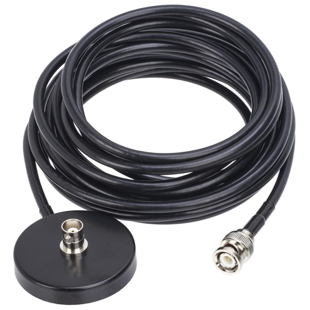 Supporto per Antenna Magnetico per Auto Base di Montaggio per Antenna Radio Mobile con Cavo da 5 Metri Realizzato in Lega di Alluminio, Abs e Gomma Resistente ai Graffi e Durevole