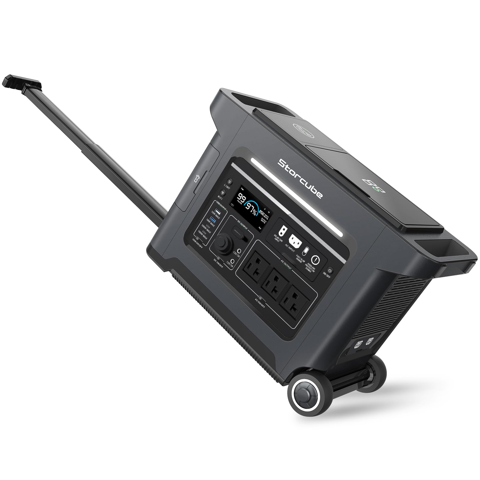 STORCUBE Portable Power Station S2500 2560Wh LiFePO4 Battery 2000W AC Output 1 8H to Full Charge Solar Generator