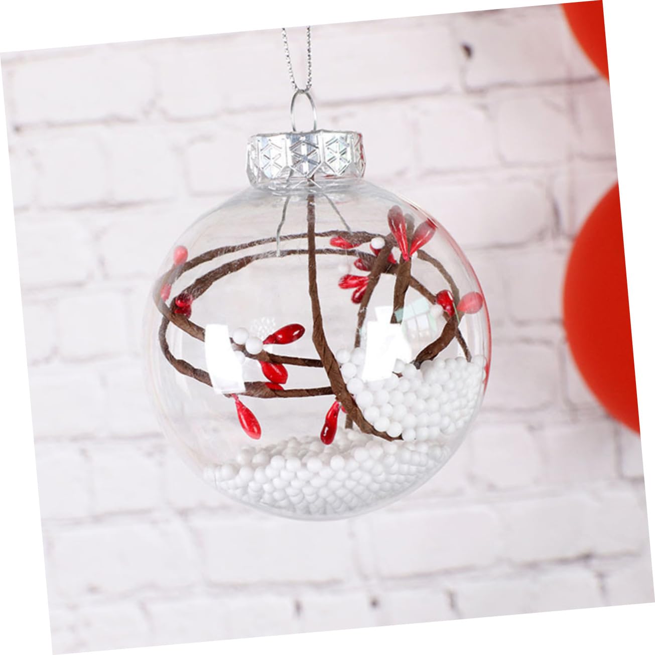 Cabilock 20 Piezas Colgante De Bola Bolas De Navidad De Bricolaje Ornamento del Árbol De Navidad Pelota De Moda Decoración Al Aire Bola Colgante Transparente Bola Transparente Hueco