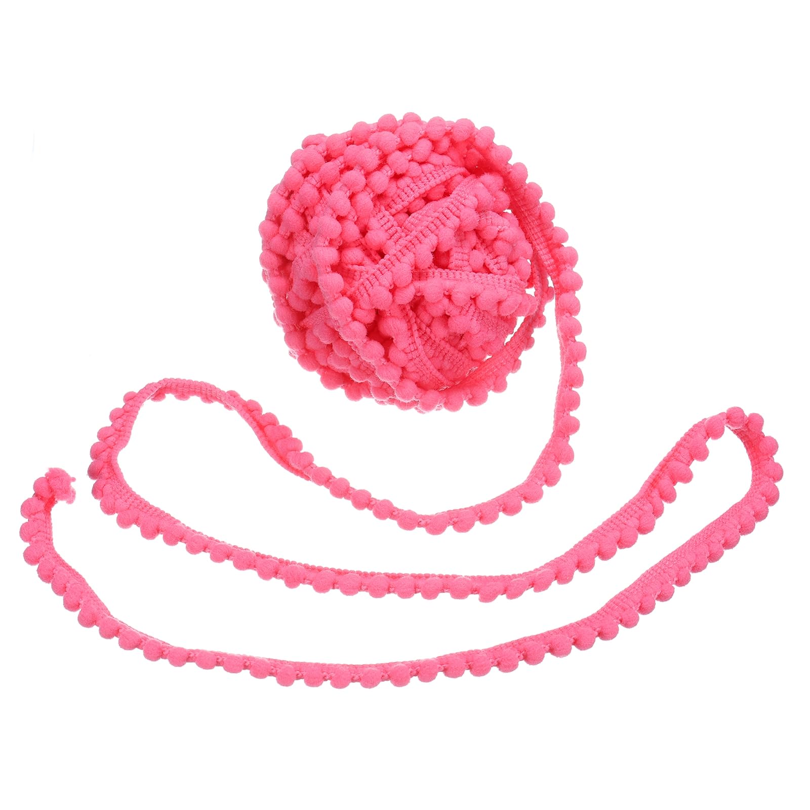 Ruban à pompons rose foncé 9,1 m pour réparer et embellir vêtements et rideaux