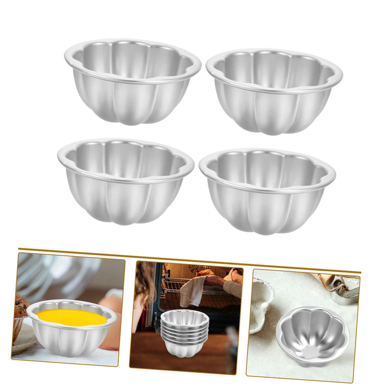 4 Stampi Per Crostate In Lega Di Alluminio MAGICLULU | Teglie Antiaderenti Per Pastel De Nata, Muffin E Budini - 3