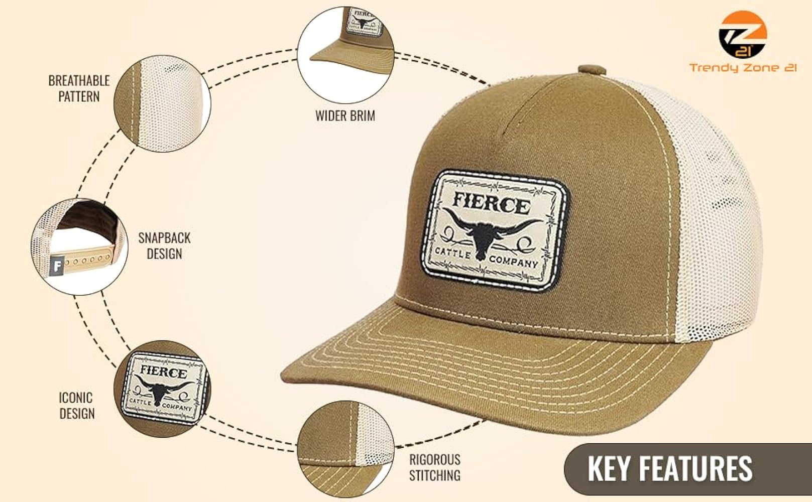 Fierce Hardware Comfortable Adjustable Fit for Unisex Ideal