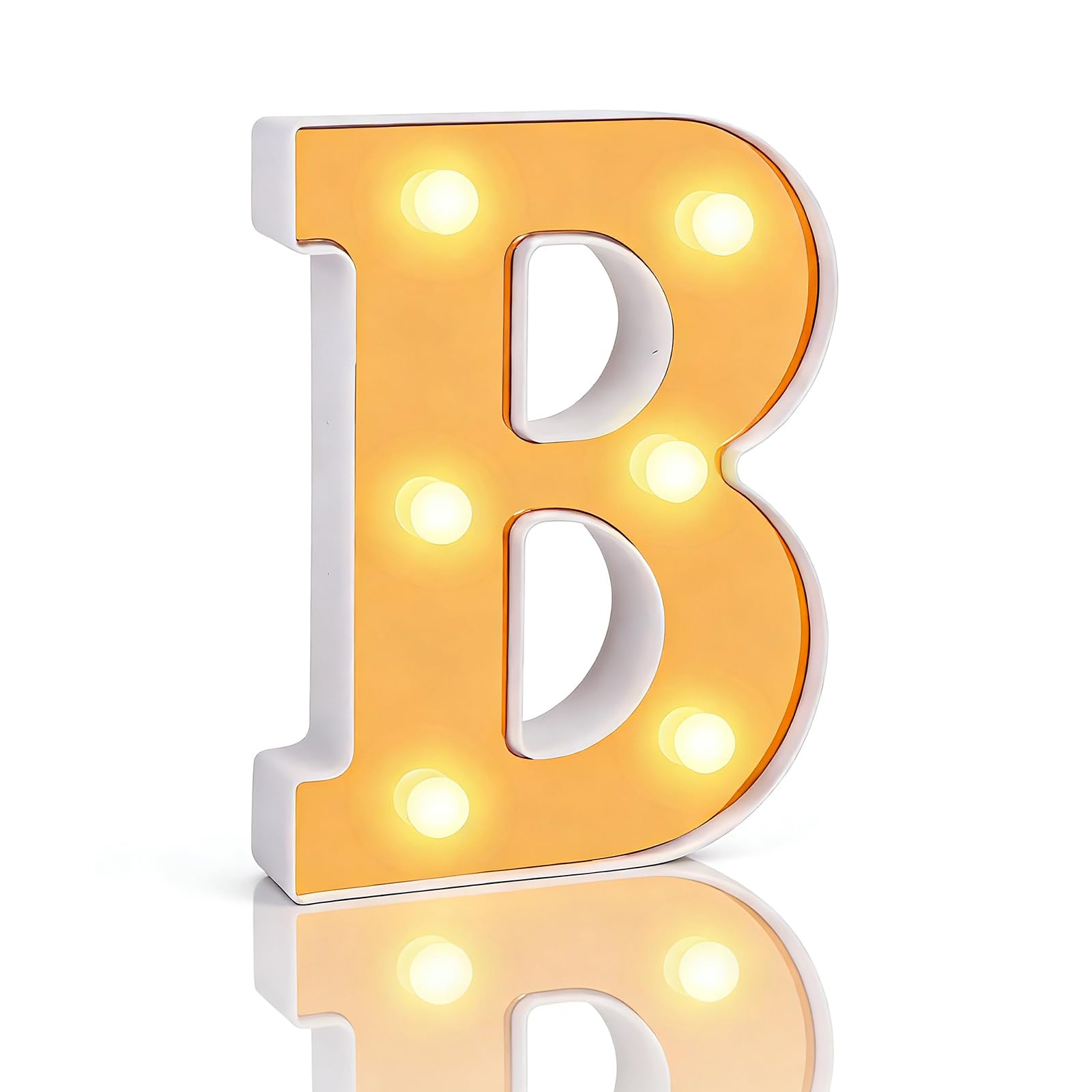 Light up Letter B, LED Marquee Letter Lights, 6.3inch Alphabet Sign, Gifts for Tween Party Birthday Decorations, Night Light Christmas Valentine Wall Table Decor (gold-letter B)