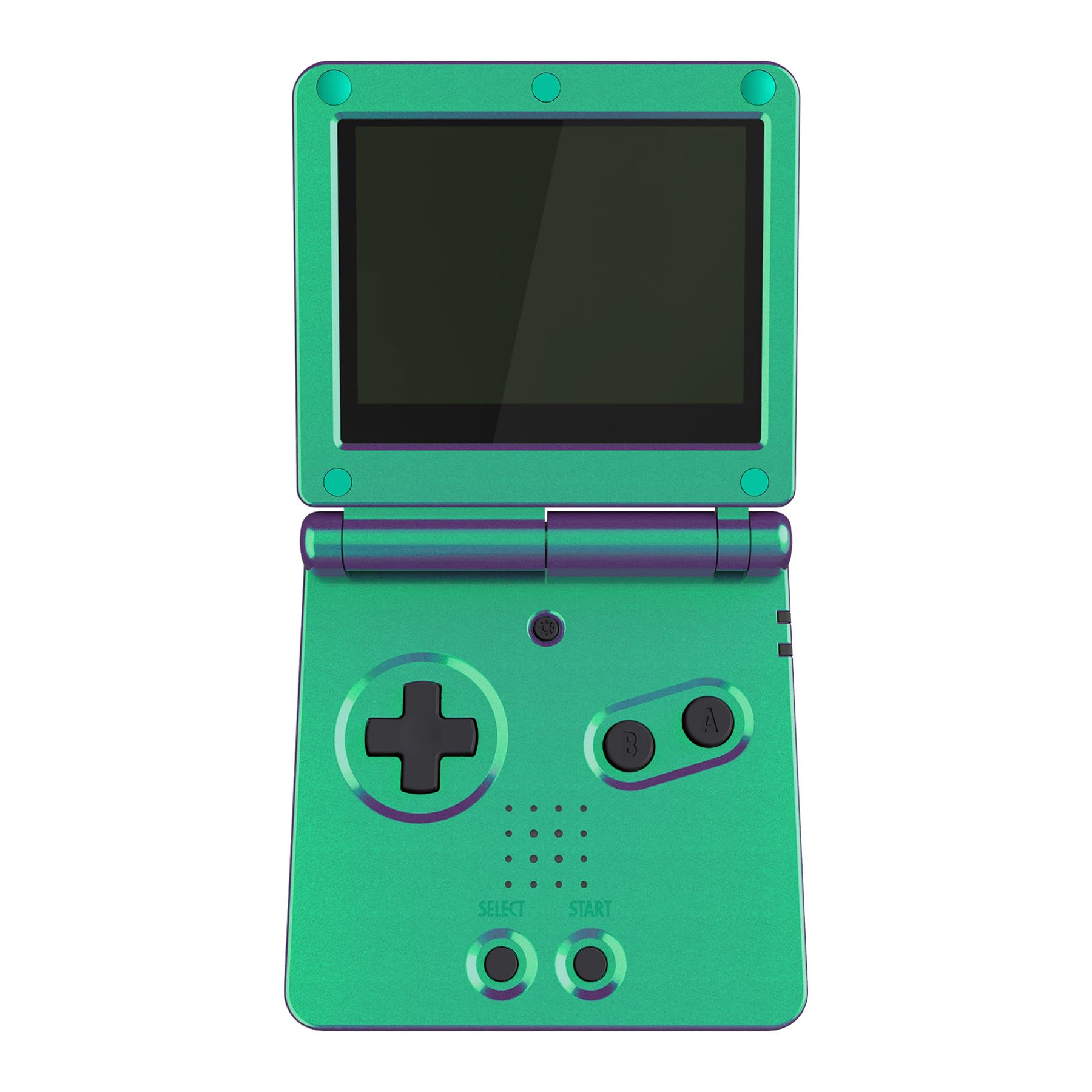 eXtremeRate Cover Scocca Ricambio per Gameboy Advance SP,Custodia Tasti Pulsanti Kit per GBA SP Console-Compatibile con IPS&Standard LCD(Non Include Console&IPS Schermo)-Camaleonte Verde Viola