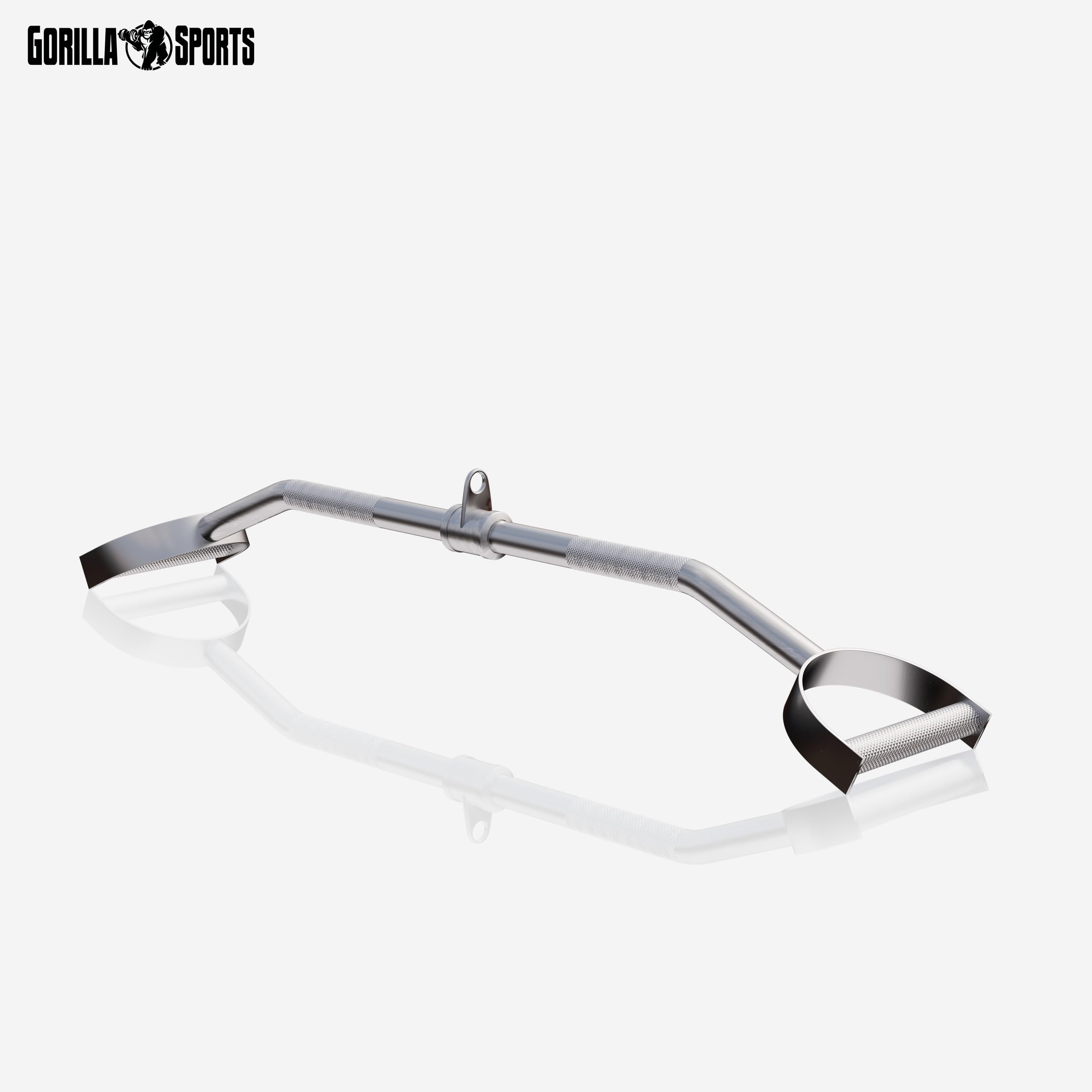 Gorilla Sports® Barre De Tirage - Antidérapante, Rotative, Droite, Longueur 93 cm, Max. 200 kg, Chromée - Barre à Dorsaux, pour Poulie, Dorsale, pour Biceps, Triceps, Fitness, Gym